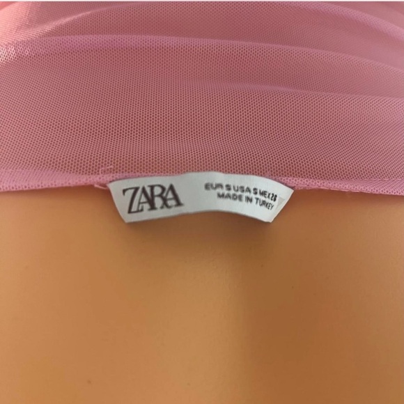 Zara Pink Mesh Detail Top - Picture 3 of 4